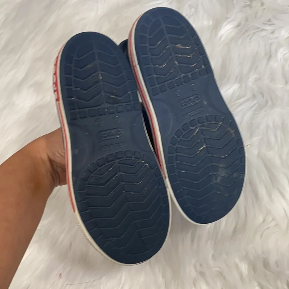 Kids Navy Blue Crocs Sandals Velcro Summer Shoe